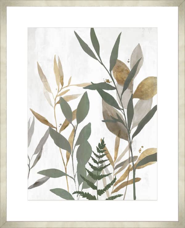 Botanical Blue Leaves I - 10cm Mount Board