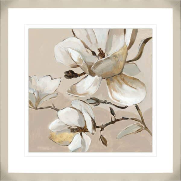 White Magnolia Branch II - 10cm Mount Board