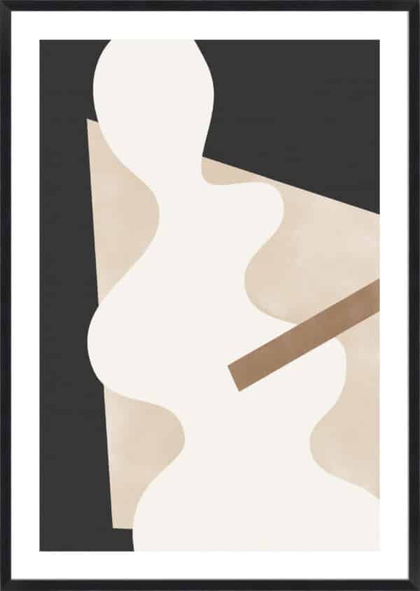 Beige Graphic Curves - 5cm White Border - Image 2