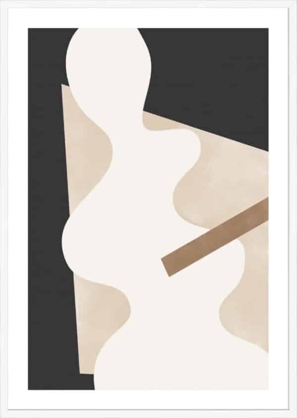 Beige Graphic Curves - 5cm White Border - Image 3