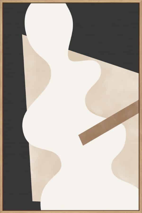 Beige Graphic Curves - Canvas